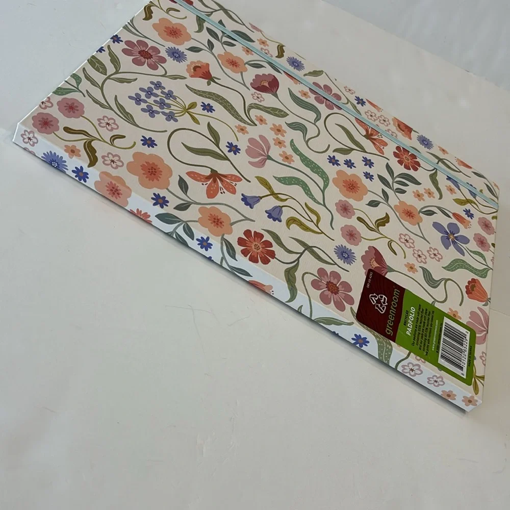 Greenroom Hardcover Floral Padfolio with Letter Size Notepad